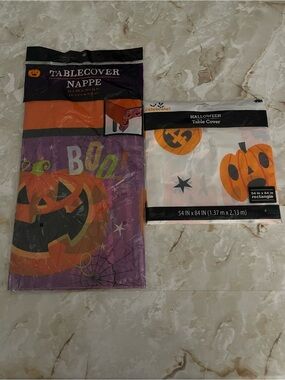 Halloween Pumpkin Tablecovers - Orange, Purple, White